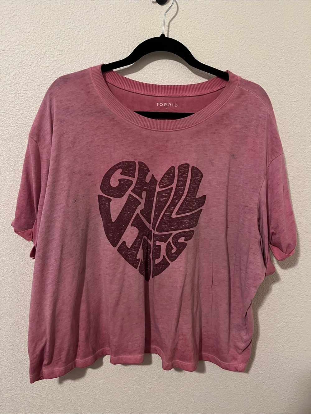 Torrid Pink Short-Sleeve Graphic Tee with Heart Script